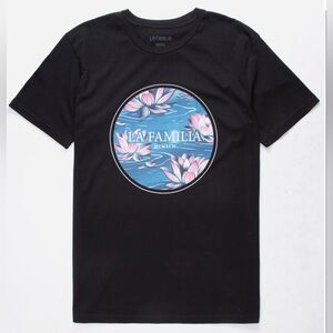 NWT La Familia Float Lotus Graphic Black Tee - Size XXL